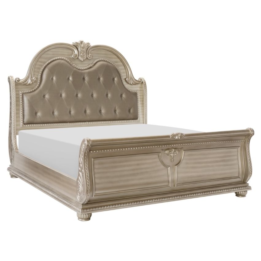 Cavalier Silver Queen Bed Frame