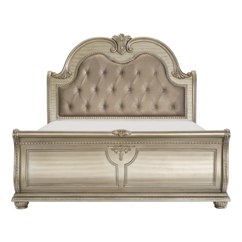 Cavalier Silver Queen Bed Frame