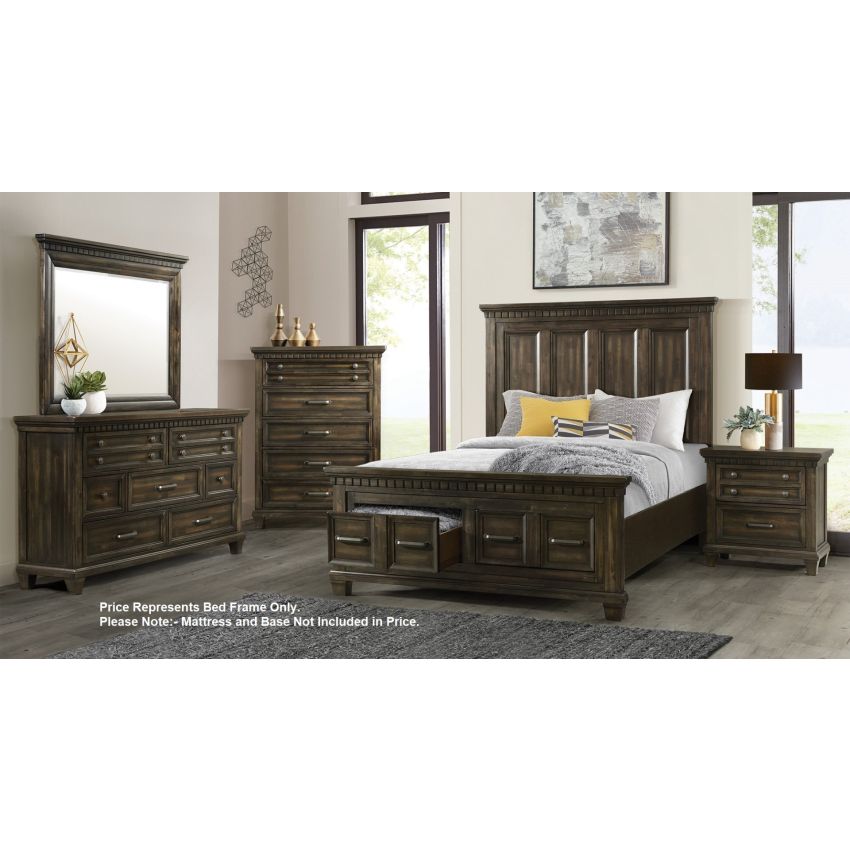McCoy Charcoal King Bed Frame w/ Storage