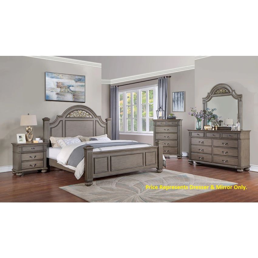 Syracuse Gray Dresser & Mirror