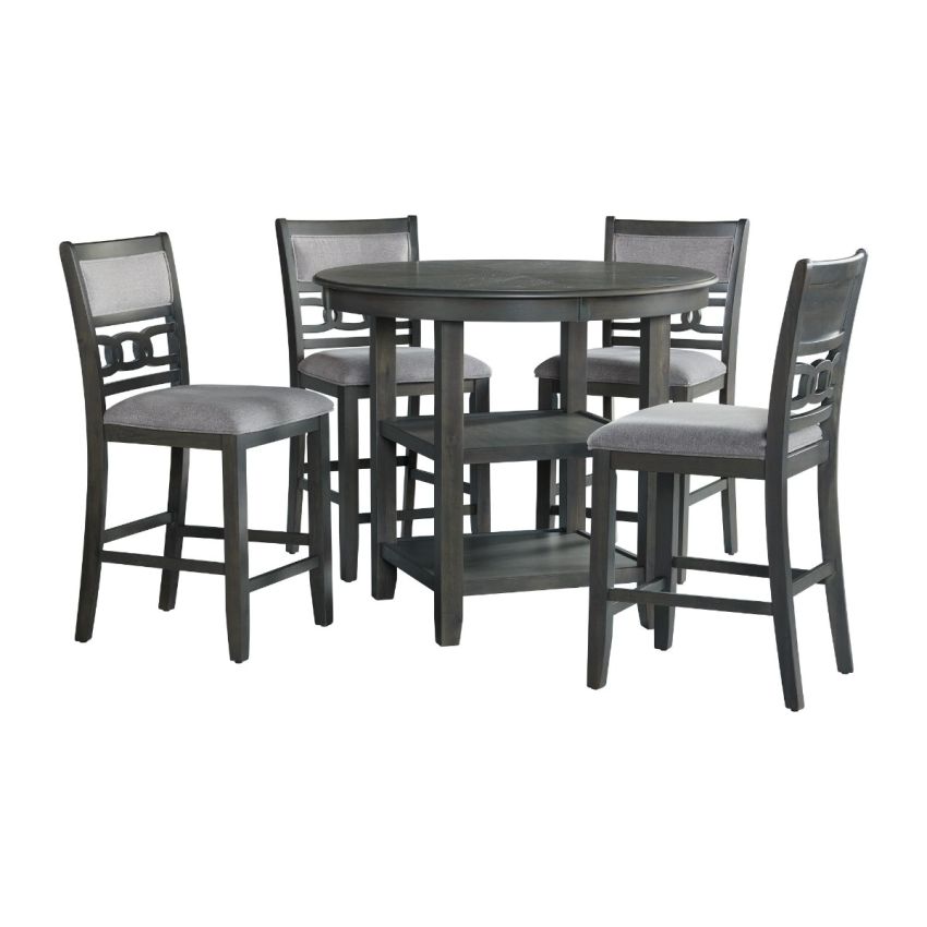 Amherst 5-pc Grey Counter Height Dining Set