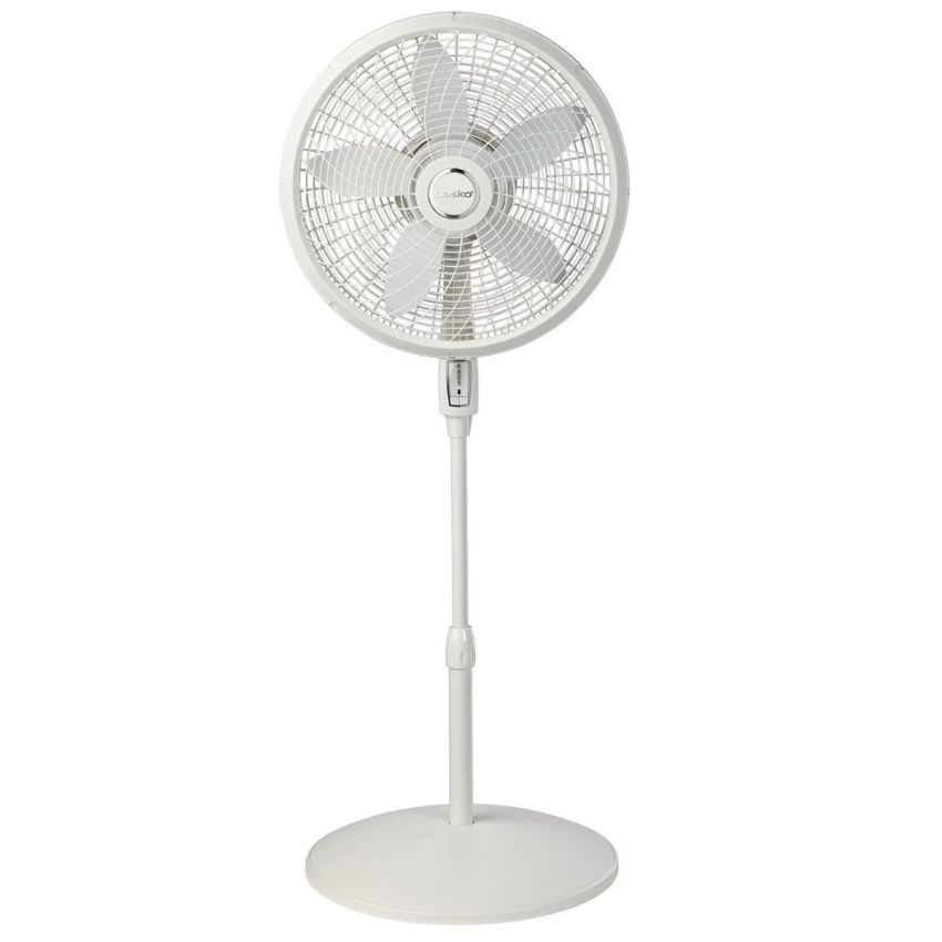 Lasko 18 inch White 4-Speed Pedestal Fan with Remote