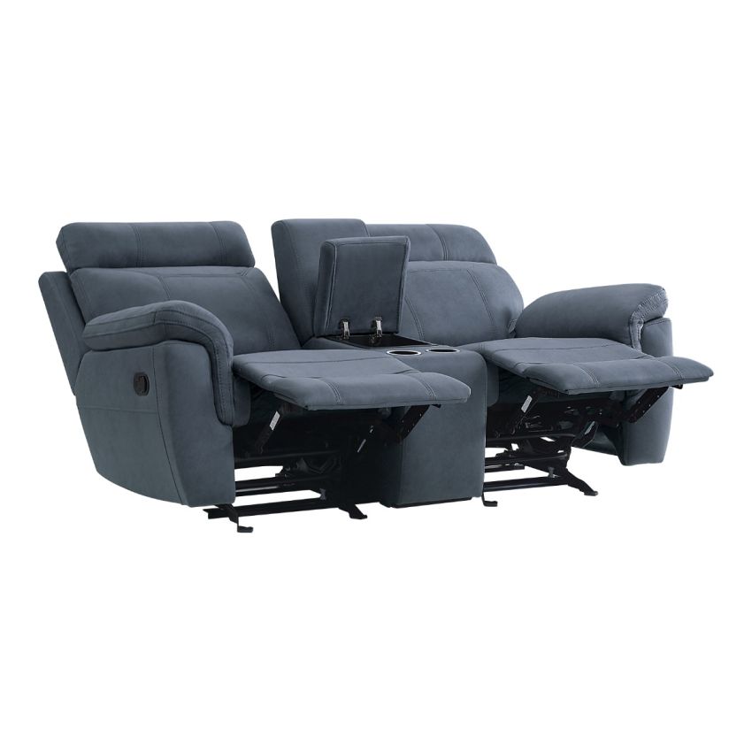 Clifton Blue Double Glider Reclining Loveseat