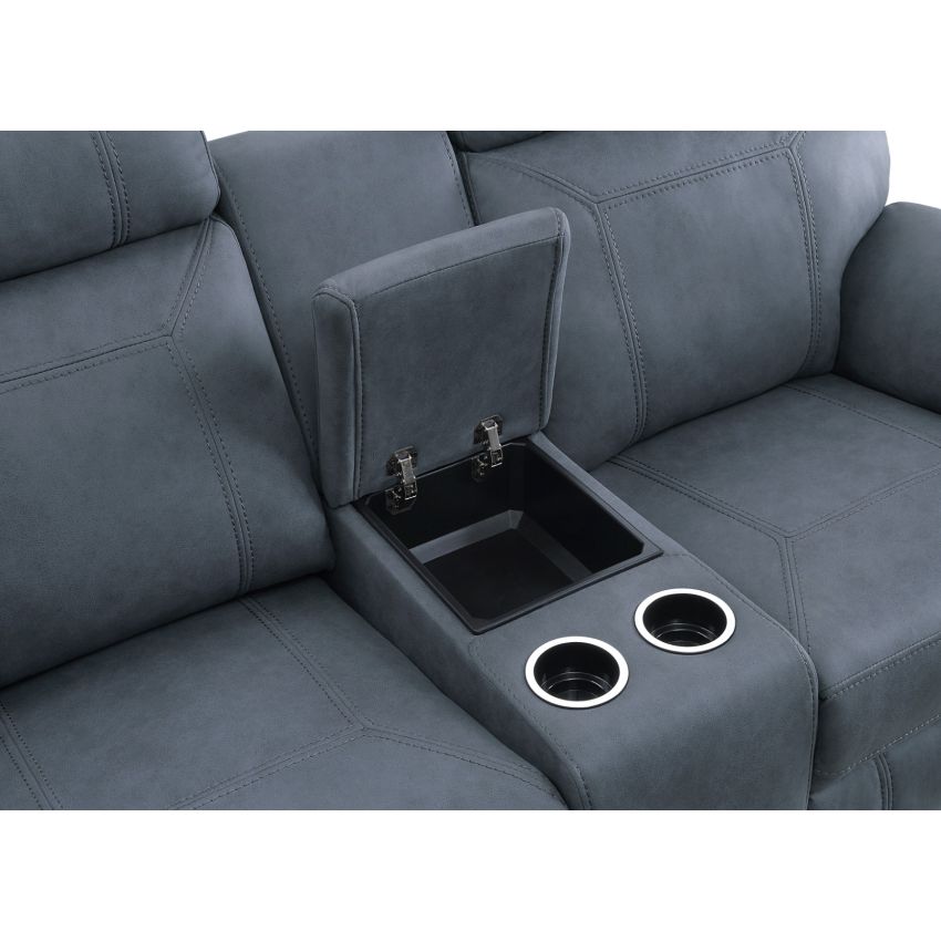 Clifton Blue Double Glider Reclining Loveseat