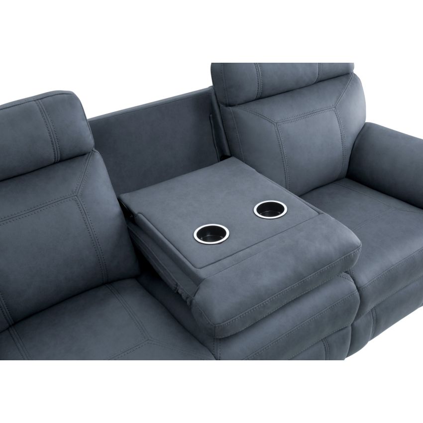 Clifton Blue Double Glider Reclining Sofa