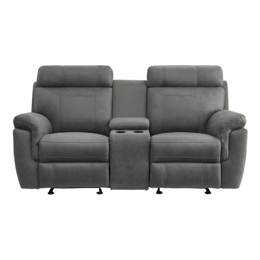 Clifton Grey Double Glider Reclining Loveseat