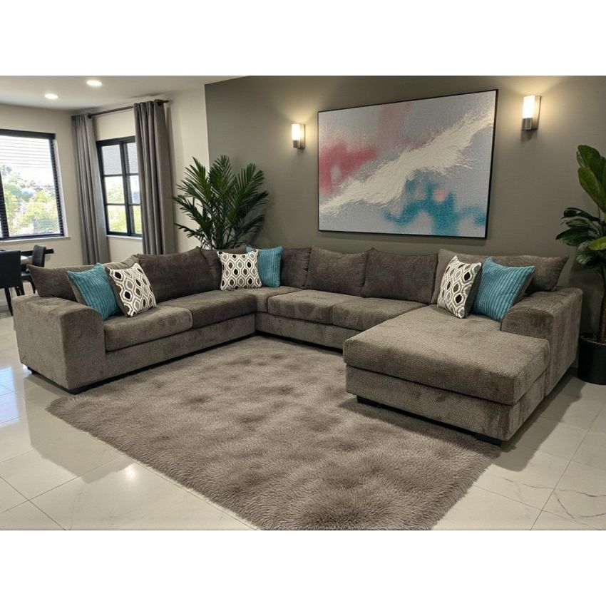 Azuro Britney Truffle Brown Sectional