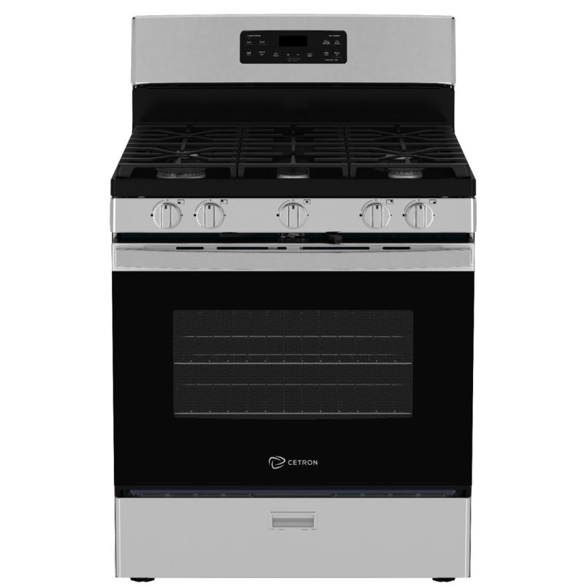 Cetron 30 inch Stainless Steel 5-Burner Gas Stove