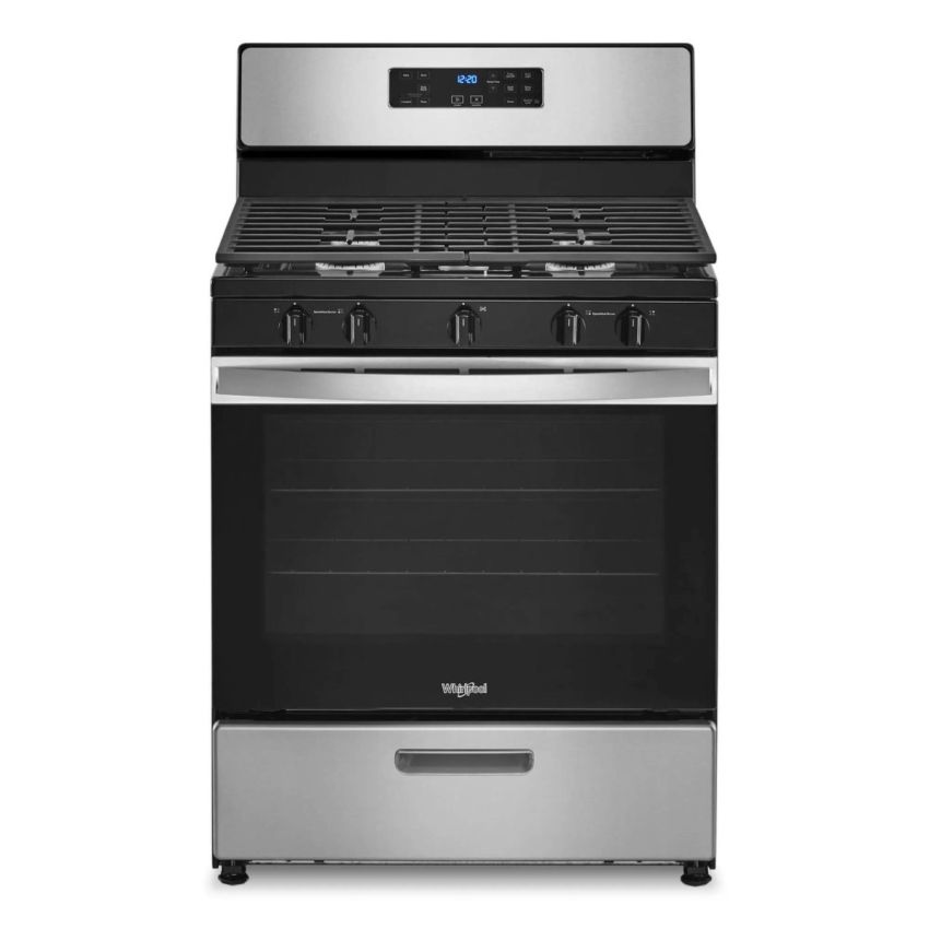 Whirlpool 30 inch 5-Burner Stainless Steel Gas Stove