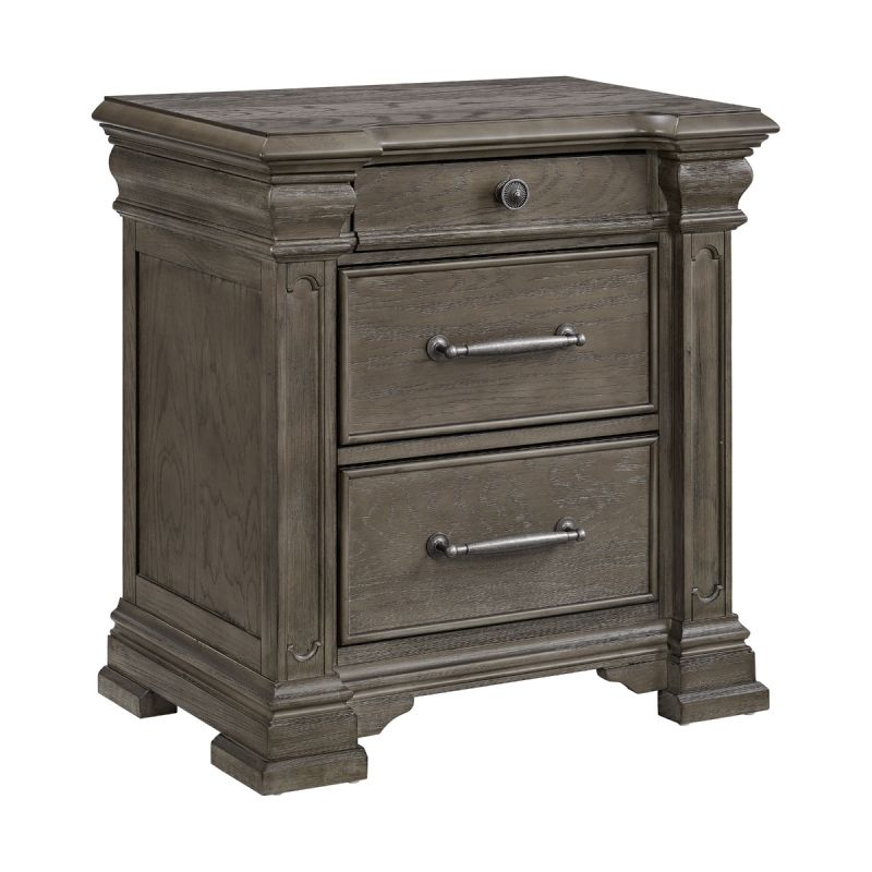Kings Court Grey 3-Drawer Night Stand