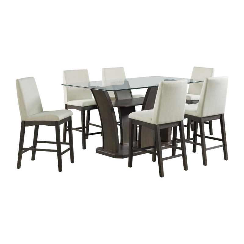 Dapper 7-pc Walnut Counter Height Dining Set