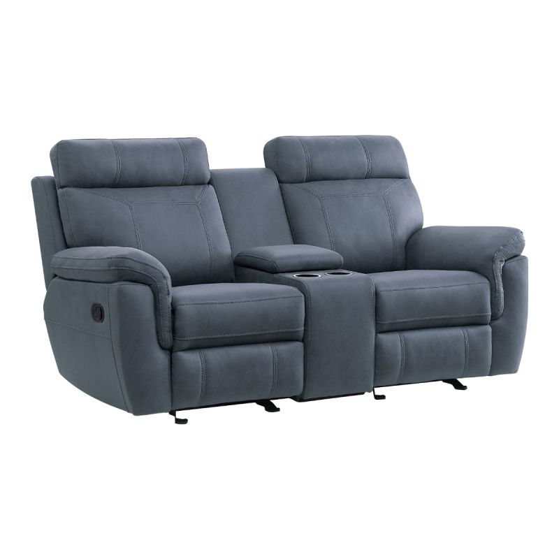 Clifton Blue Double Glider Reclining Loveseat