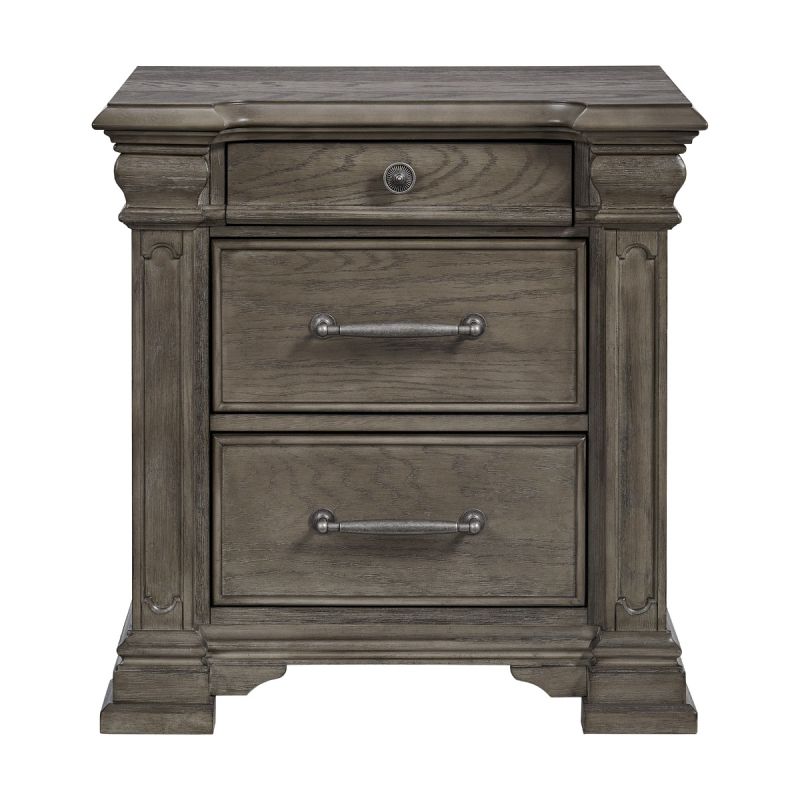 Kings Court Grey 3-Drawer Night Stand